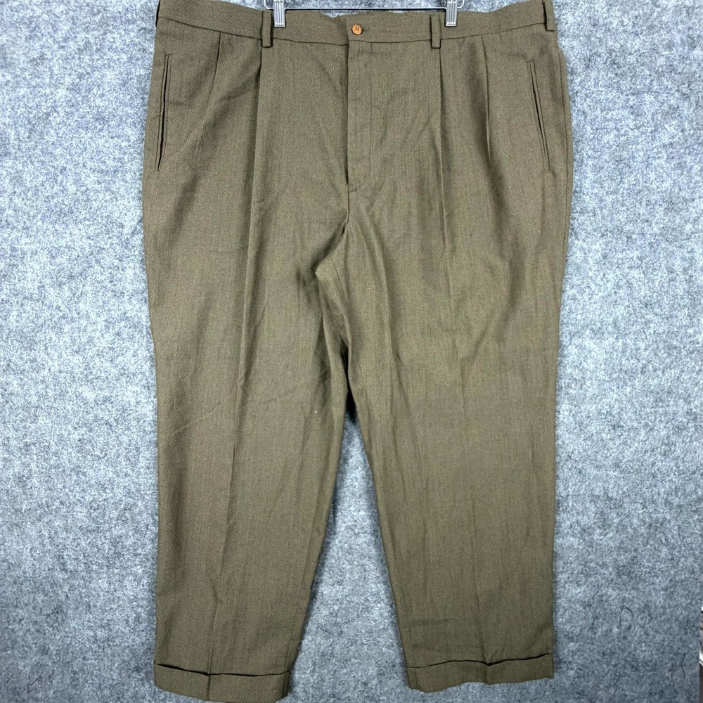 Vintage Textures by Natural Issue Trousers Pants Women 50 Brown Double Pleated